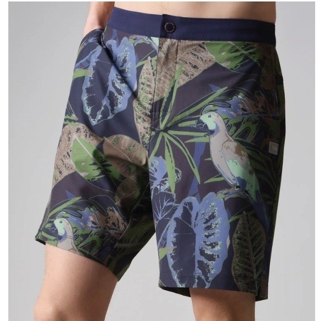 New Rhone Men's Barrier Swim Shorts Tropical Blue Green Medium